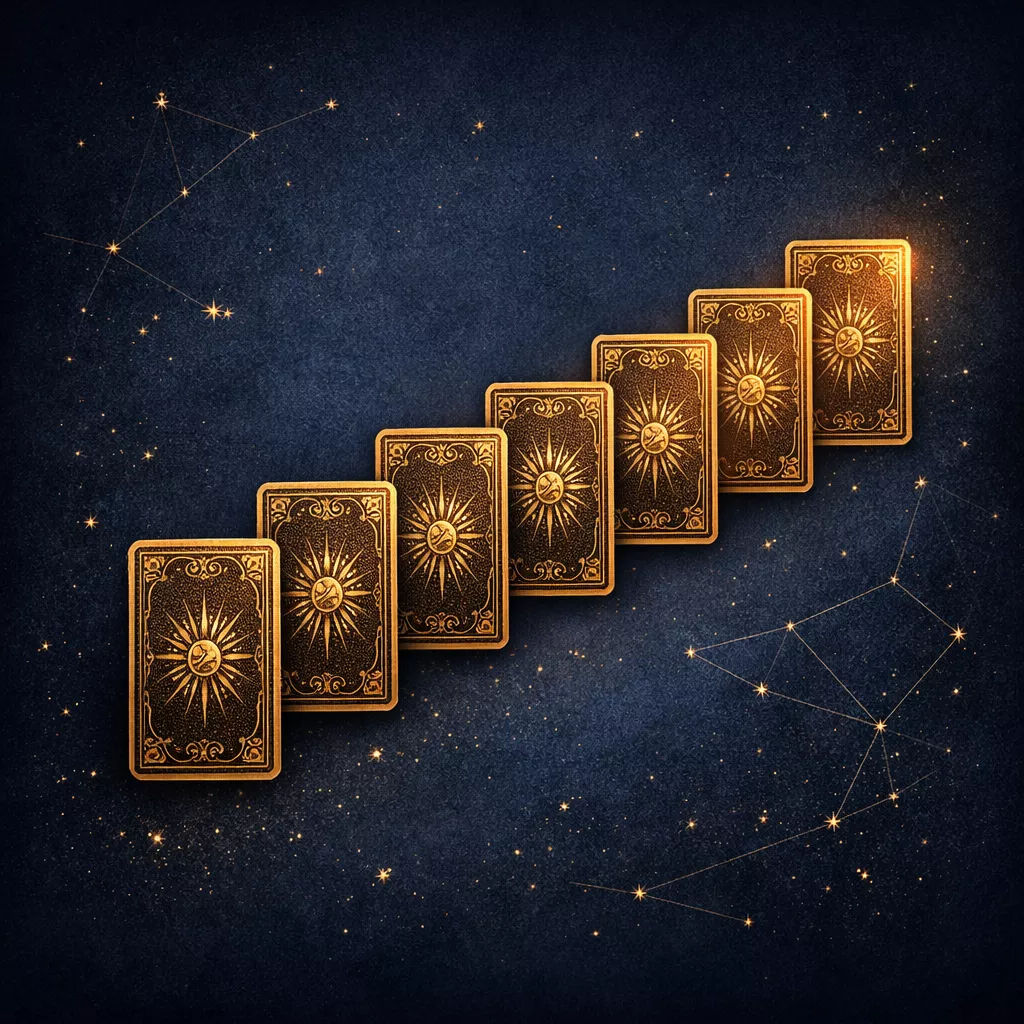 Tirage Avenir de sept cartes : travail, énergie, relations